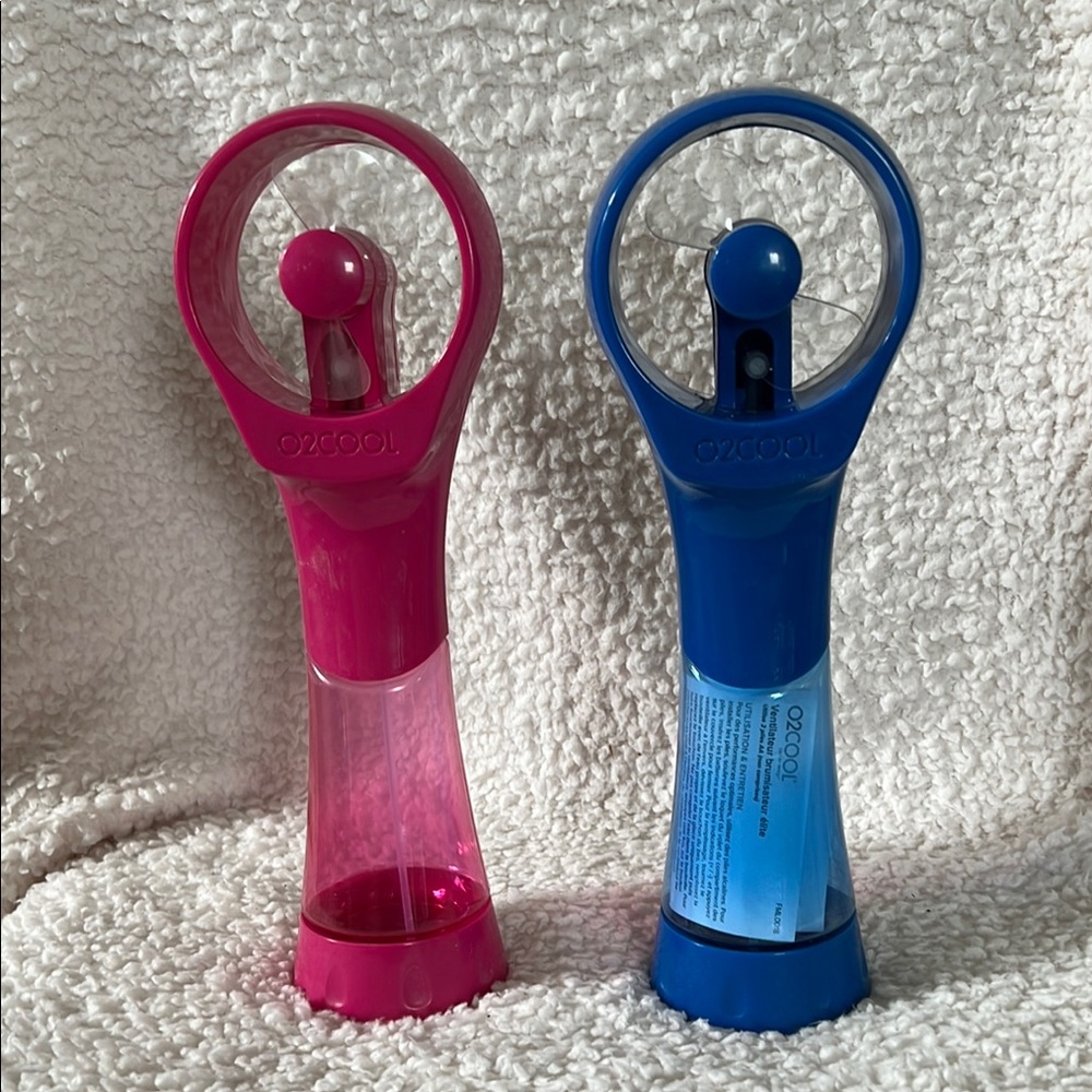 O2COOL Pink and Blue Handheld Fans / Misters